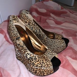 Cheetah Print Wedges